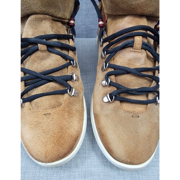 BALLY AVYD TOBACCO Suede BLACK Leather LOGO Top SNEAKERS Men's 12 US, ITALY - Picture 3 of 16